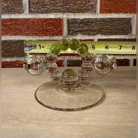 Vintage Pair Clear Bubble Glass Candlestick Holders‎ Imperial Candlewick 1940s - Picture 4 of 8